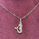Dreamy La Sirena Necklace in Rhodium with a delicate mermaid charm, vintage-inspired design, and premium craftsmanship—exclusive to Xanthea Jewellery.