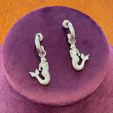 La Sirena Charm Earrings | Silver Mermaid