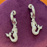La Sirena Charm Earrings | Silver Mermaid
