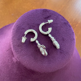 La Sirena Charm Earrings | Silver Mermaid