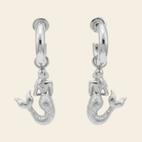 La Sirena Charm Earrings | Silver Mermaid