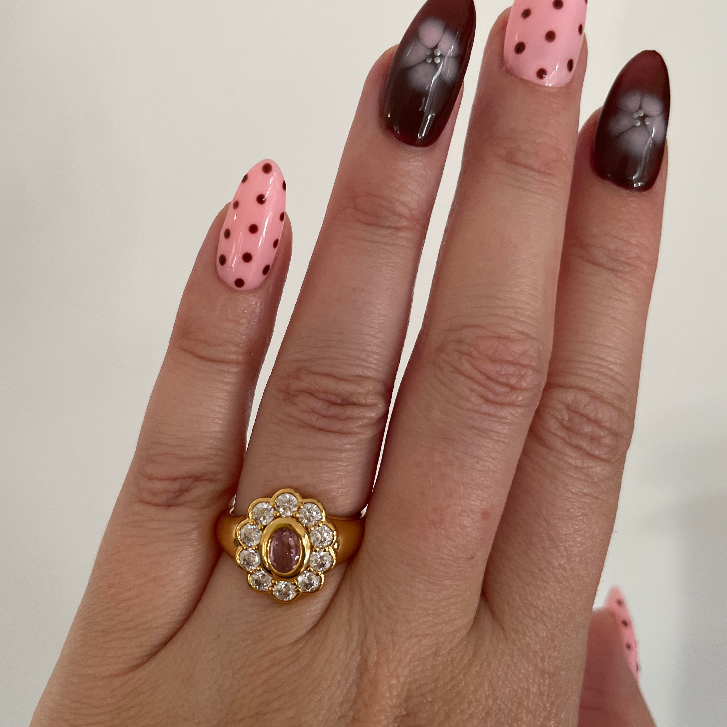 Model wearing the Fleur Signet Ring