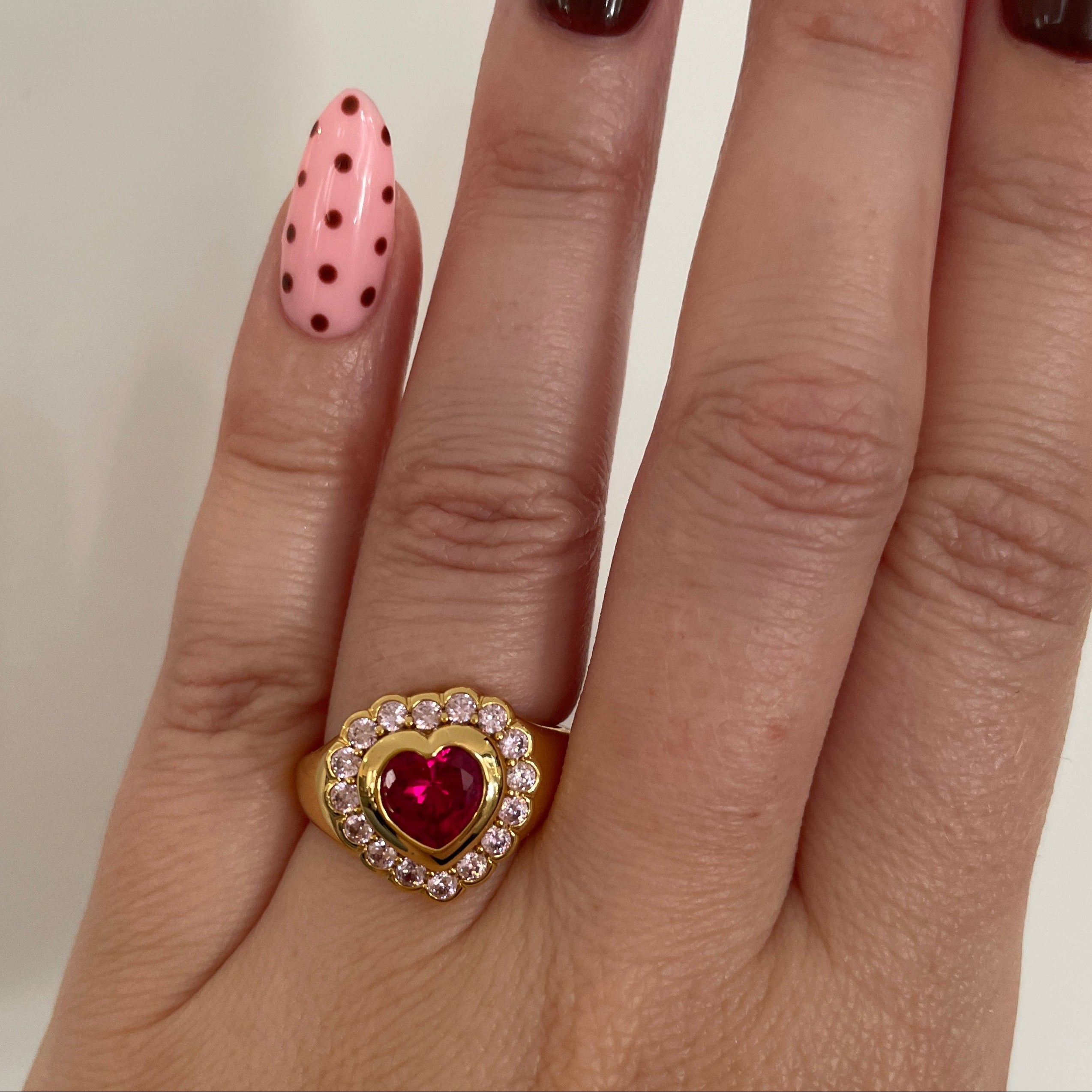 Model wearing the Verona Signet Ring